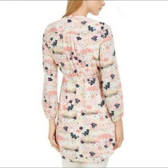 Maison Jules Floral Split Neck Shirtdress Sz S - Picture 10 of 15